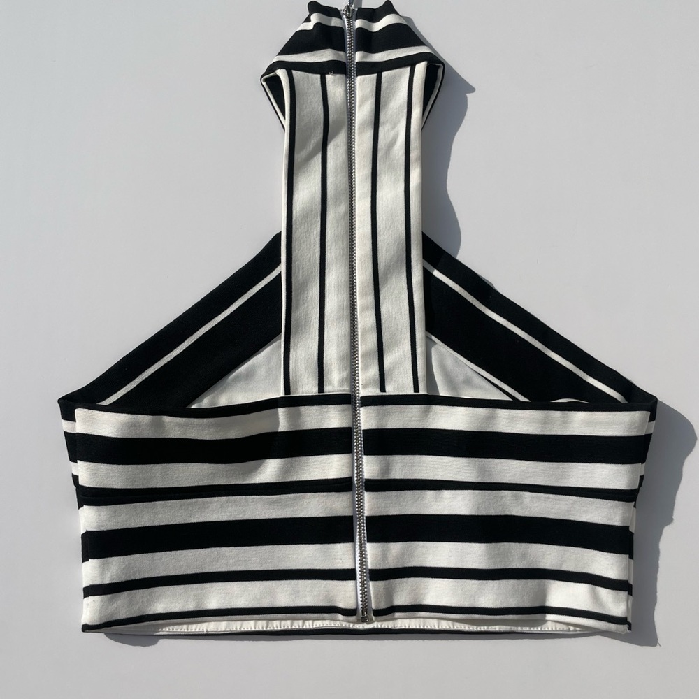 Bec & Bridge Black and White Crisscross Halter Crop Top - Picture 5 of 5